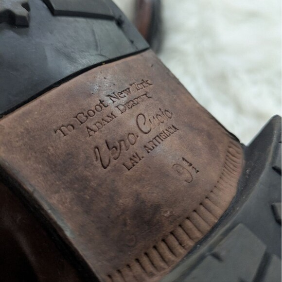 Adam Derrick To Boot New York Men's Brown Leather Lace Up Boots 9.5 - Picture 6 of 10